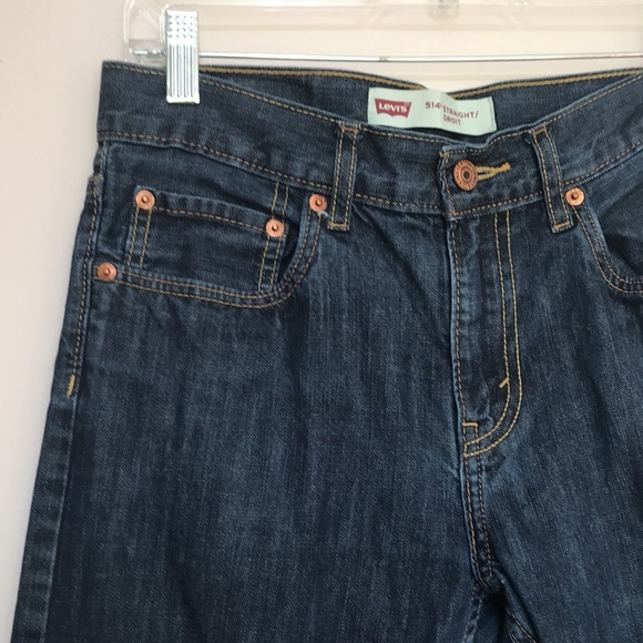 Levi’s 514 straight leg dark wash mid to high rise jeans 28 - Picture 3 of 14